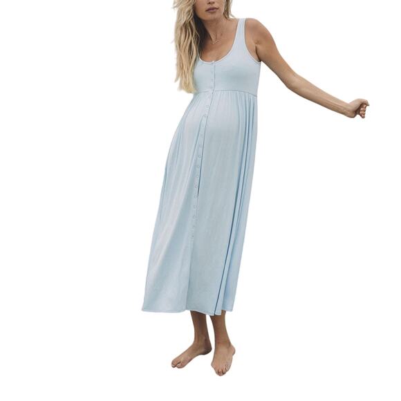 Hatch The Softest Rib Nursing Blue Rayon Tank Dress Size 0 - Picture 1 of 5